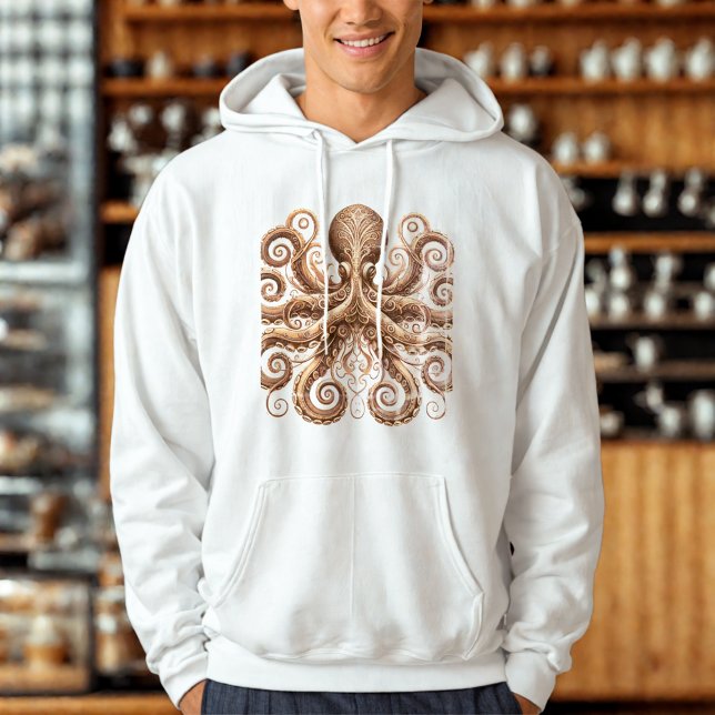 Moletom Ornamentado Octopus de Kraken Steampunk Dourado Br (Criador carregado)