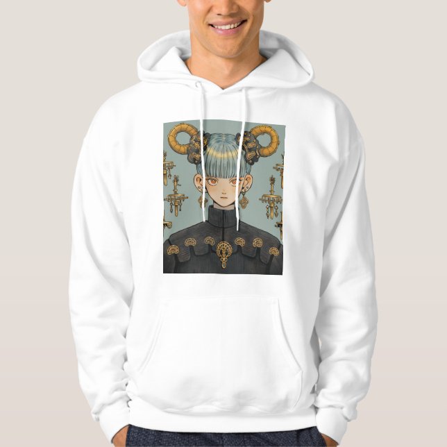 Moletom Ornamentado Steampunk Fantasy Animy Girl (Frente)