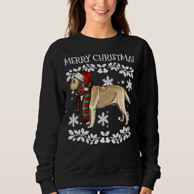 Moletom Ornamento Feliz de Natal Labrador Retriever Xmas S (Frente)