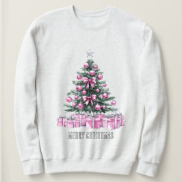 Moletom Ornamentos de Glam Rosa Árvore de Natal e presente