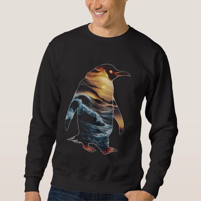 Moletom Ornitólogo Pinguim Oceano Sunset Beach Bird (Frente)