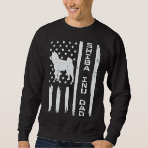 Moletom Ororgulho Shiba Inu Pai EUA Flag Vintage Japonês A