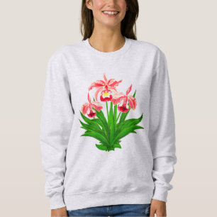 Moletom Orquídeas Selvagens - Orquídeas Rosa-Coral e Folha