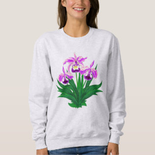 Moletom Orquídeas Selvagens - Orquídeas Roxas Leves e Folh