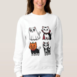 Moletom Os Adoráveis Gatinhos de Halloween