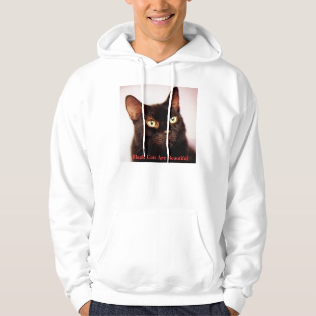 Moletom Os gatos pretos são Hoodie bonito (Frente)