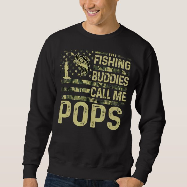 Moletom Os Meus Amigos De Pesca Chamam-Me Pop De Patriótic (Frente)
