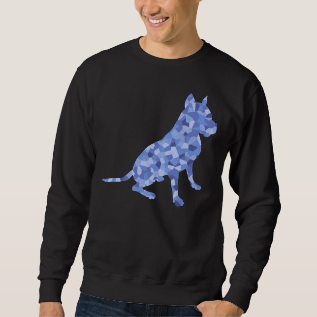 Moletom Ossos Azuis Sentados Cachorro-Touro (Frente)