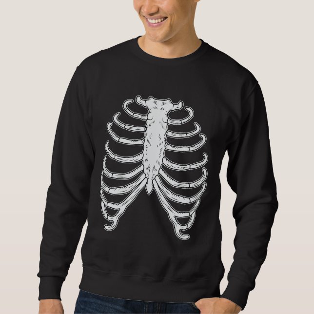 Moletom Ossos da Caixa Torácica de Desenho Animado Hallowe (Frente)