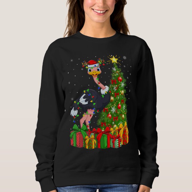 Moletom Ostrich Bird   Xmas Holiday Santa Ostrich Christma (Frente)