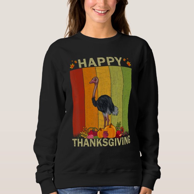 Moletom Ostriches   Retro Graphic Family Matching Thanksgi (Frente)