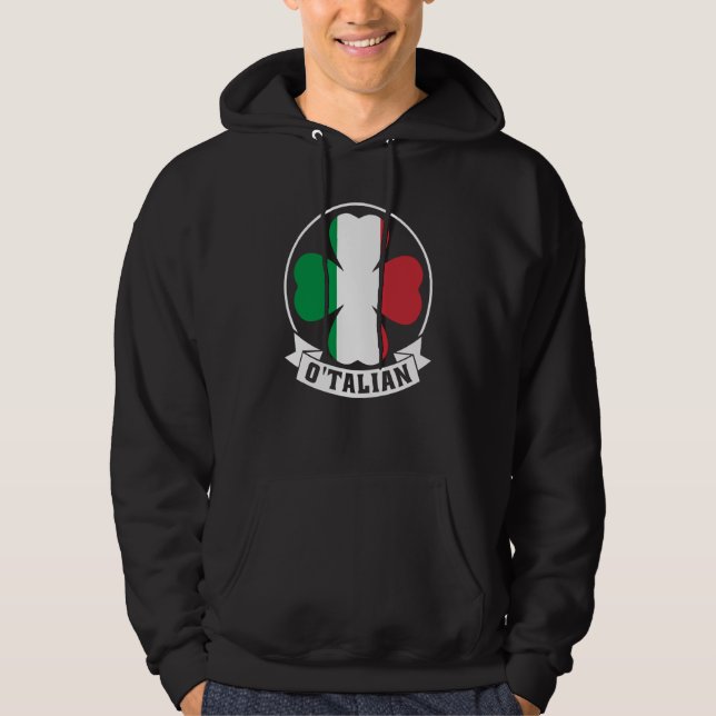 Moletom O'Talian Saint Patrick With Irish & Italia Flag on (Frente)