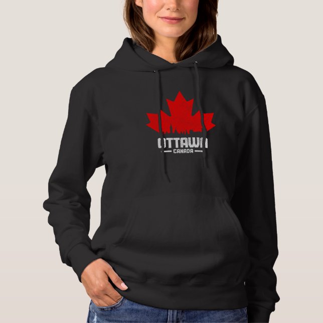Moletom Ottawa Quebec Canada Maple Leaf Canadian Flag Skyl (Frente)
