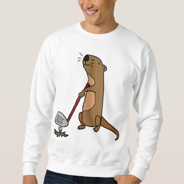 Moletom Otter Engraçado Jogando Golfe (Frente)