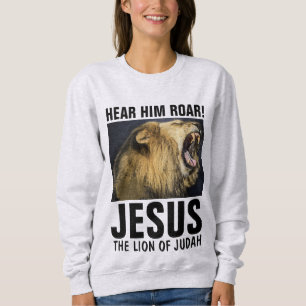 Moletom OUÇA-O RUJIR! JESUS, LEÃO de t-shirt de JUDAH