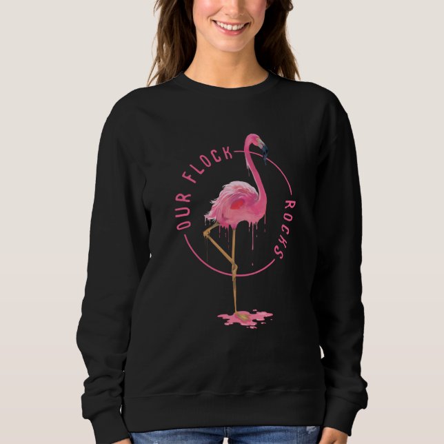 Moletom Our Flock Rocks Mother's Day Women Meting Pink Fla (Frente)
