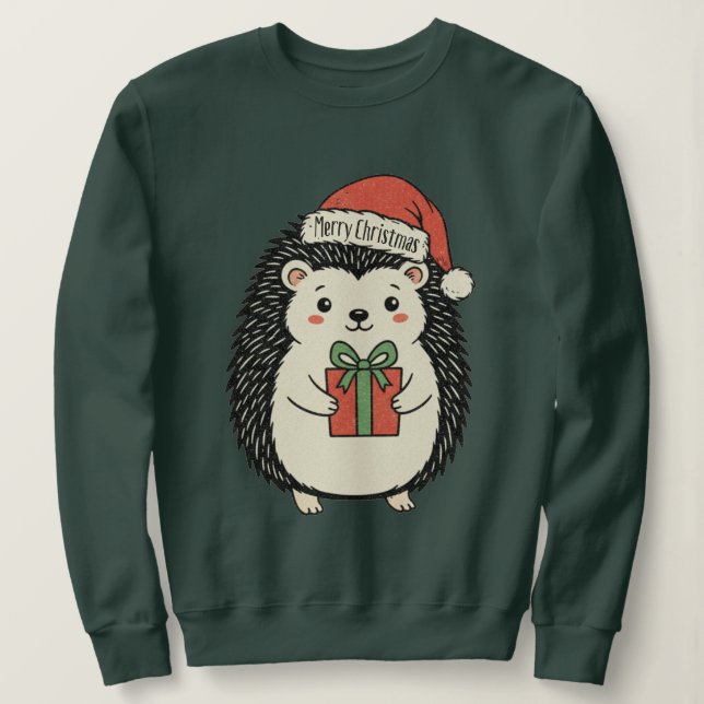 Moletom Ouriço Fofo Feliz Natal (Frente do Design)