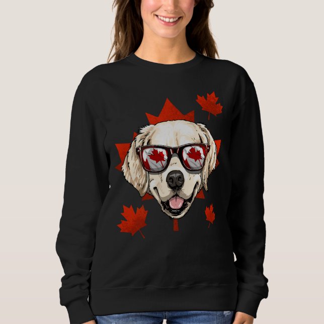 Moletom Ouro Canadense Retriever Maple Leaf Patriotic Can (Frente)