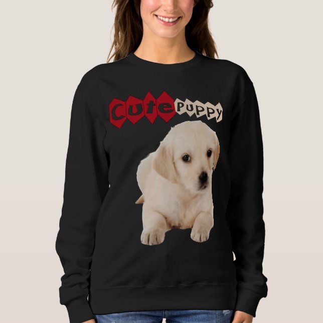 Moletom Ouro Cute Labrador Retriever Puppy (Frente)