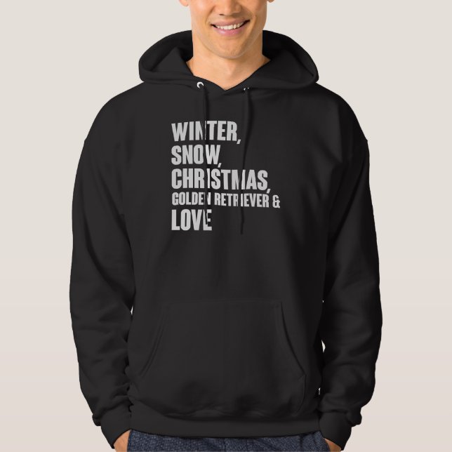 Moletom Ouro De Natal De Inverno, Retriever E Amor (Frente)