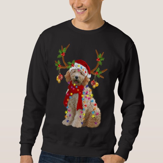 Moletom Ouro Doodle Gorgee Reindeer Árvore de Natal Lig (Frente)