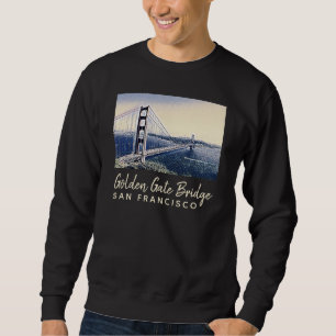 Moletom Ouro Gate Bridge San Francisco Watercolor Art