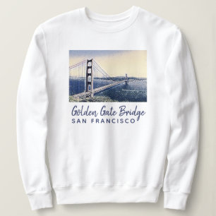Moletom Ouro Gate Bridge San Francisco Watercolor Art