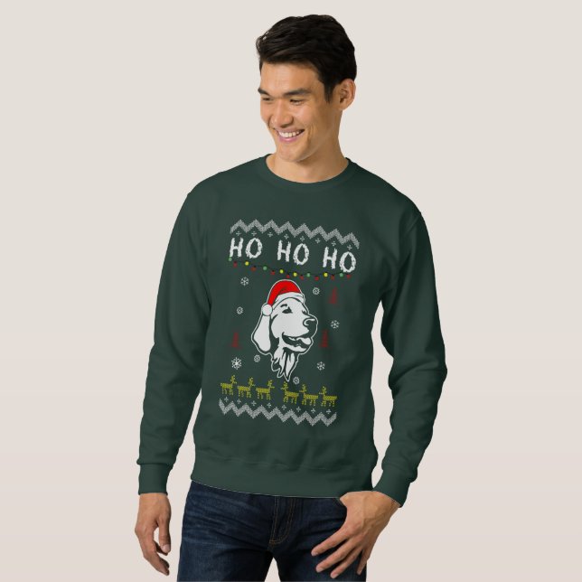 Moletom Ouro Retriever Cachorro Feio Natal Ho Ho Ho Ho (Frente Completa)
