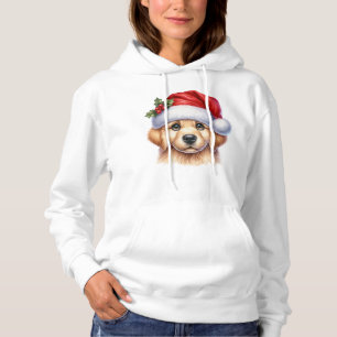 Moletom Ouro Retriever Dog com Estilo Papai Noel