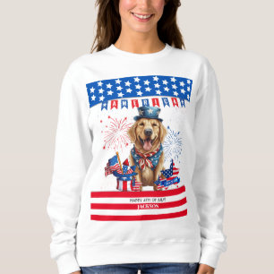 Moletom Ouro Retriever Happy 4 De Julho Independência Dos