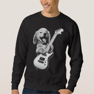 Moletom Ouro Retriever Puppy Tocando Violão - Engraçado
