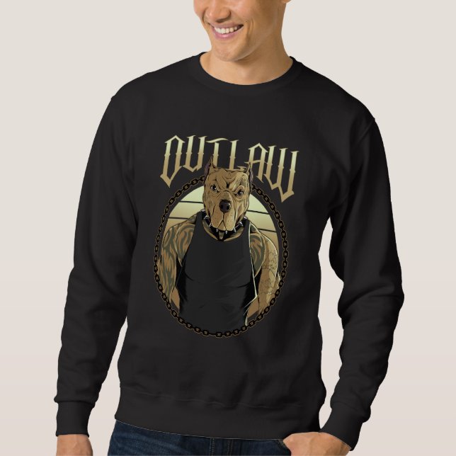 Moletom Outlaw American Pit Bull Terrier Tattooed Dog Pitb (Frente)