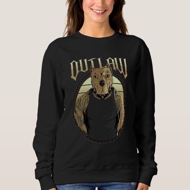 Moletom Outlaw American Pit Bull Terrier Tattooed Dog Pitb (Frente)
