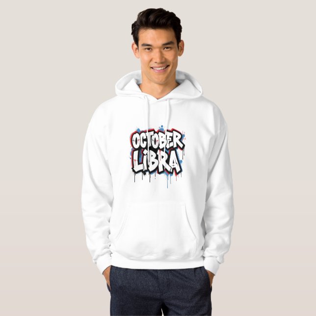 Moletom Outubro de Libra Grafite Zodiac Hoodie (Frente Completa)