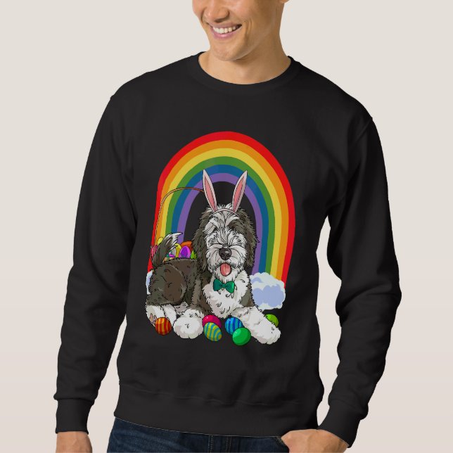 Moletom Ovelha Sheepadoodle Fofo Ovos Felizes De Páscoa Co (Frente)