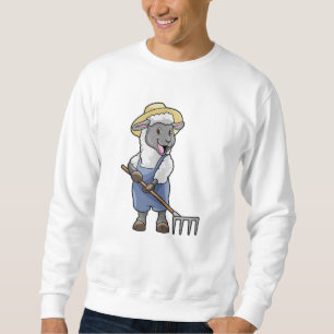 Moletom Ovelhas como fazendeiros com Rake & Hat