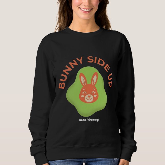 Moletom Ovo de Páscoa Retro Bunny Side Up Design Gráfico (Frente)