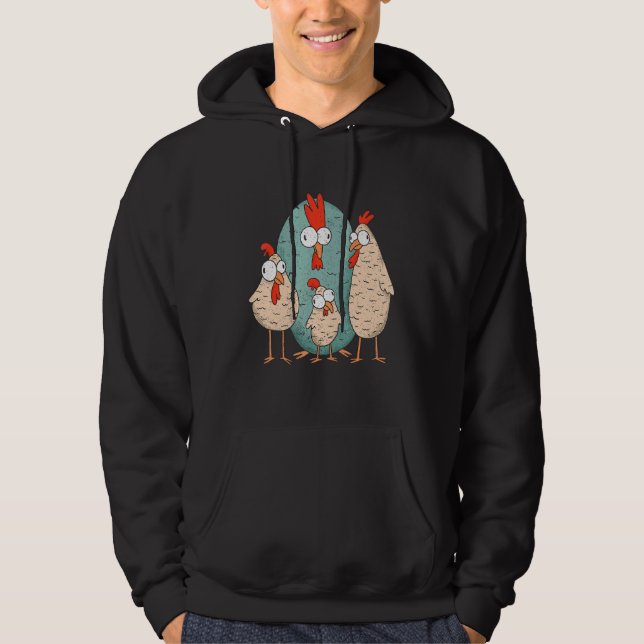 Moletom Ovos de galinha loucos frangos progenitores animai (Frente)