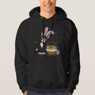 Moletom Ovos Orelhas de Coelho Tuxedo Gato Preto Páscoa