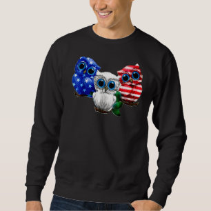 Moletom Owl American Flag 4 De Julho Owl