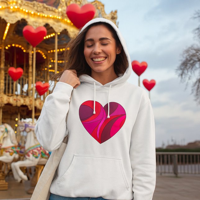 Moletom Padrão abstrato de espiral vermelho e cor-de-rosa (Criador carregado)