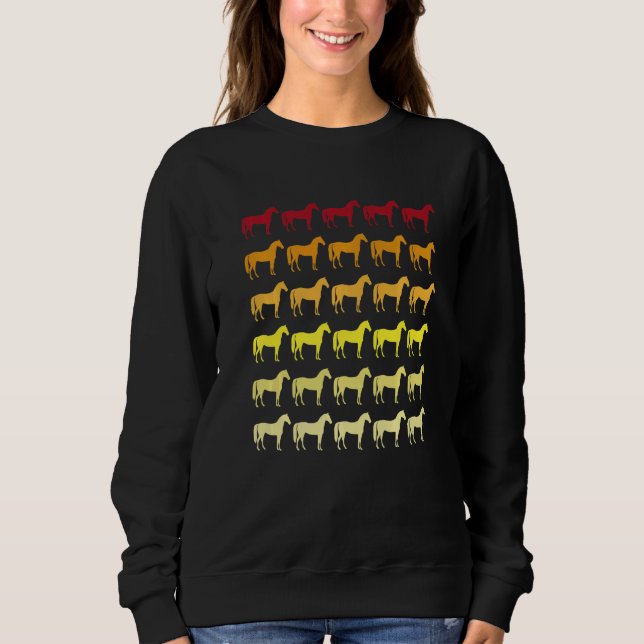 Moletom Padrão Animal Retro Cavalo   (Frente)