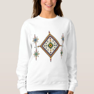 Moletom Padrão Autêntico de Tapete Amazigh Marroquino Di