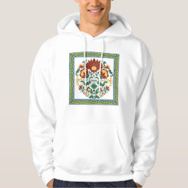 Moletom Padrão Botânico de Arte Folclórica Floral Tradicio
