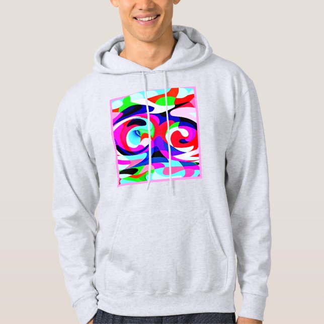 Moletom Padrão de Abstrações Vivas Coloridas (Frente)