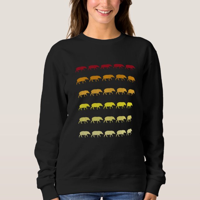 Moletom Padrão de Animal Retrô Tapir   (Frente)