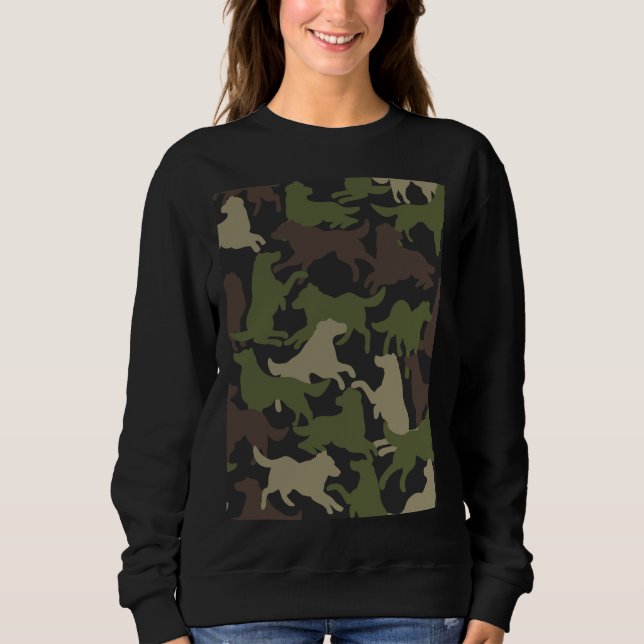 Moletom Padrão De Camuflagem De Cachorros Retriever Labrad (Frente)
