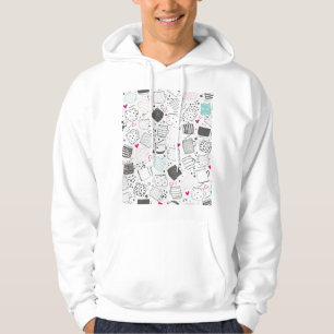 Moletom Padrão de caneca desenhada à mão, design sem solda