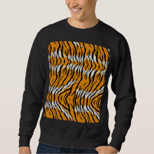 Moletom Padrão de Estampa Animal de Pele de Tigre