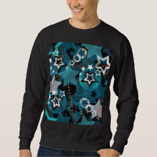 Moletom Padrão de estrela Grunge, design infantis brincalh